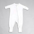 White baby convertible day-to-night sleeper on a gray background, roomy and spacious fit